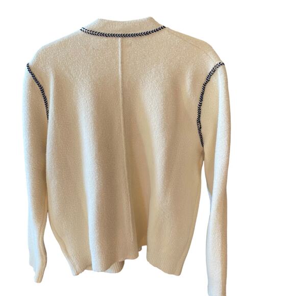 Lalavon Fuzzy Full Zip Jacket Cream White Womens Size Large - Picture 2 of 8